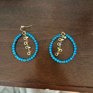 Super fun teardrop shape beaded earrings